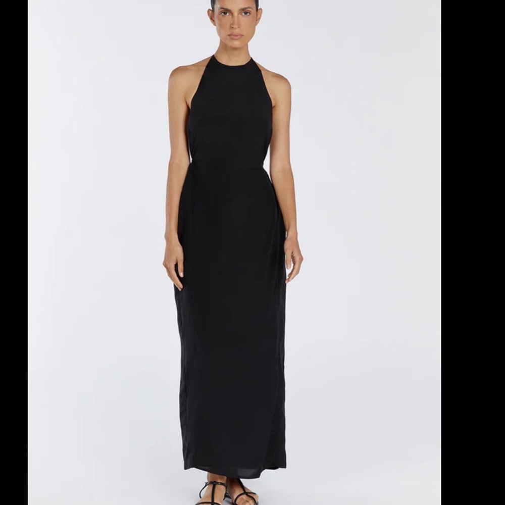 Elegant Black Halter Dress